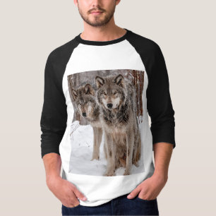 T-shirt Loup gris-oriental 