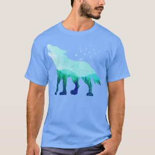 T-shirt Loup Howling, prédateur de la forêt sauvage