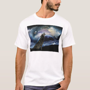 T-shirt Loup hurlant à la lune
