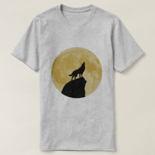 T-shirt Loup hurlant à la Lune
