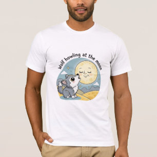 T-shirt Loup hurlant à la Lune
