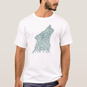 T-shirt Loup hurlant à la lune