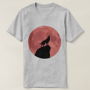 T-shirt Loup hurlant à la lune de sang