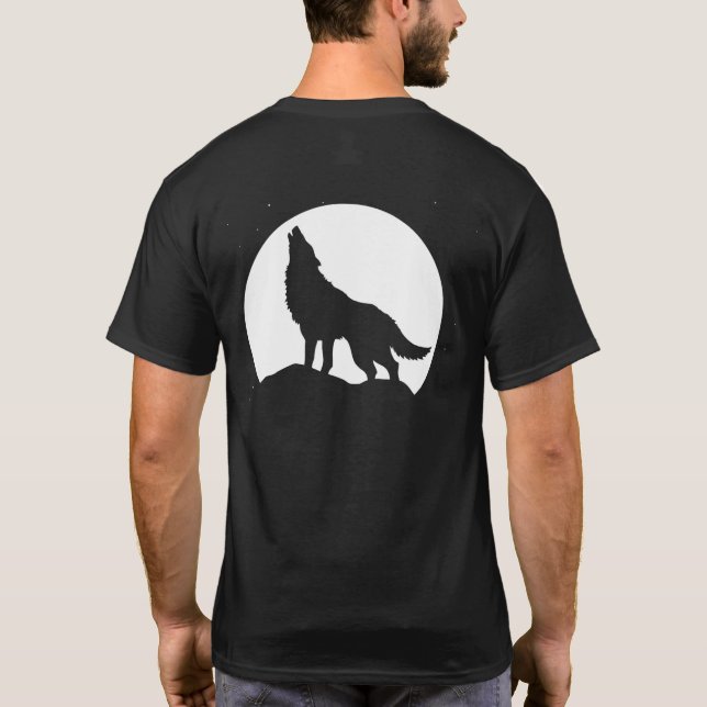 T-shirt Loup hurlant à la pleine lune (Dos)