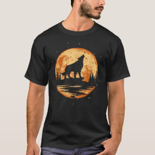 T-shirt Loup hurlant pour hommes femmes enfants drôle anim