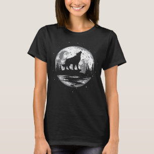 T-shirt Loup hurlant pour hommes femmes enfants drôle anim