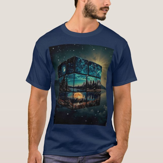 T-shirt Loup hurlant une nuit solitaire (Devant)