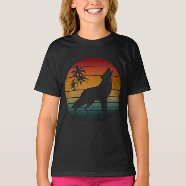 T-shirt loup hurlant vintage (Devant)