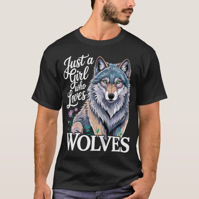T-shirt Loup Juste Une Fille Qui Aime (Devant)