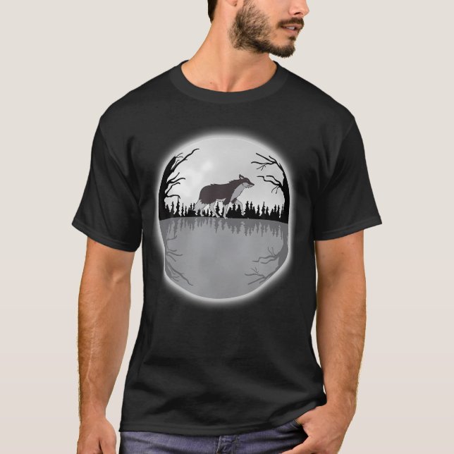 T-shirt Loup - Loup Marchant À (Devant)