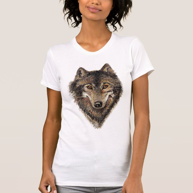 T-shirt Loup, loups, animal sauvage, nature, (Devant)