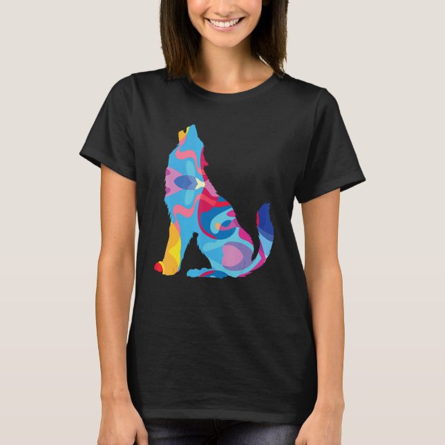 T-shirt Loup loups Graphique Coloré (Devant)