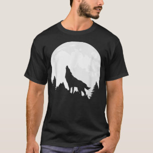 T-shirt Loup lumière lune Nuit Horreur Montagne Cool Wolv