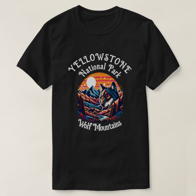 T-shirt Loup majestueux en montagne (Design devant)