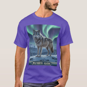 T-shirt Loup majestueux 🌌 ❄️   Northern Lights Wildlife A