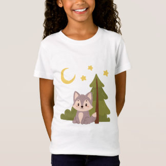 T-Shirt Loup mignon dans la forêt