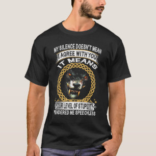 T-shirt Loup Mon silence ne signifie pas que je suis d'acc