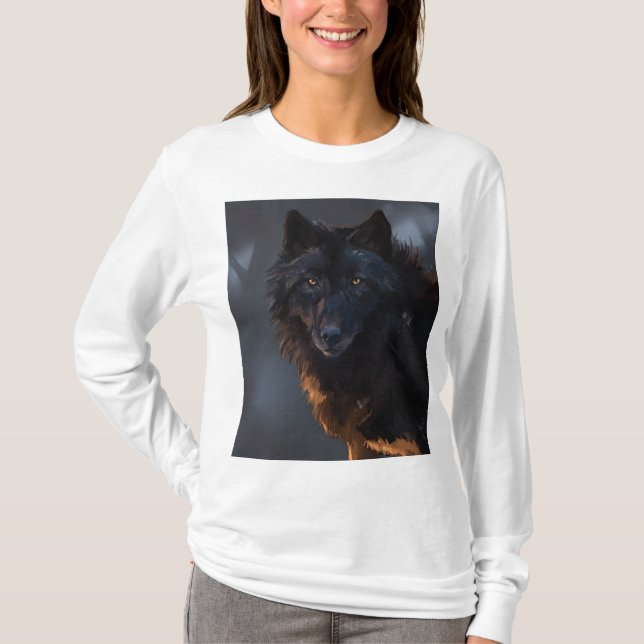 T-shirt Loup noir (Devant)