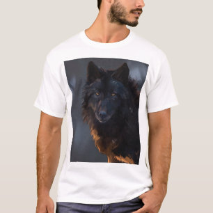 T-shirt Loup noir