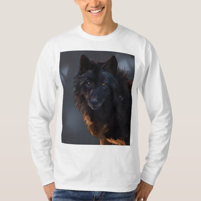 T-shirt Loup noir (Devant)