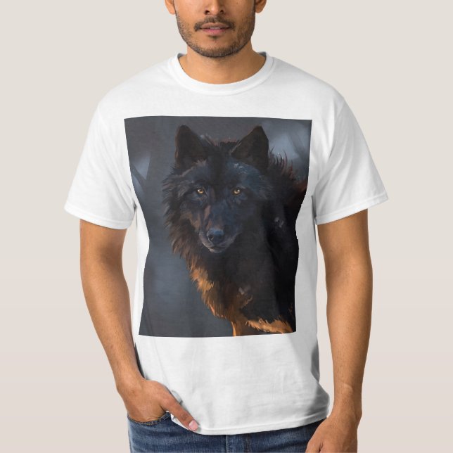 T-shirt Loup noir (Devant)