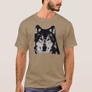 T-shirt Loup noir et blanc