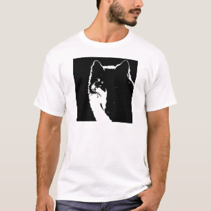 T-shirt Loup noir et blanc