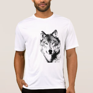 T-shirt Loup noir et blanc