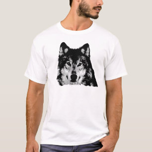T-shirt Loup noir et blanc