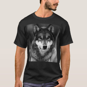 T-shirt Loup noir et blanc