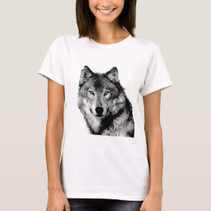 T-shirt Loup noir et blanc