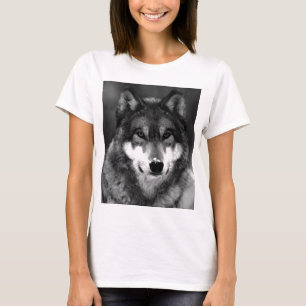 T-shirt Loup noir et blanc