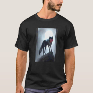 T-shirt Loup noir sinistre animal gothique