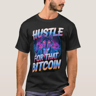 T-shirt Loup Patron de la Ruée vers Bitcoin Crypto Meule A