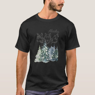 T-shirt Loup Pour Vacances En Alaska