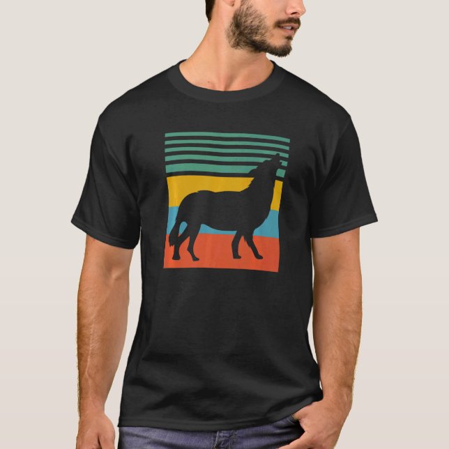 T-shirt Loup retro (Devant)