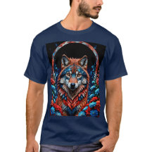 Loup rouge, blanc, bleu