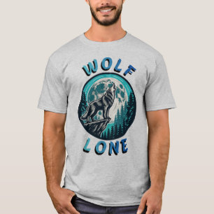T-shirt Loup solitaire hurlant à la lune