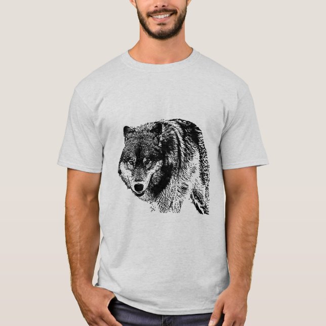 T-shirt Loup solitaire masculin de Sigma (Devant)