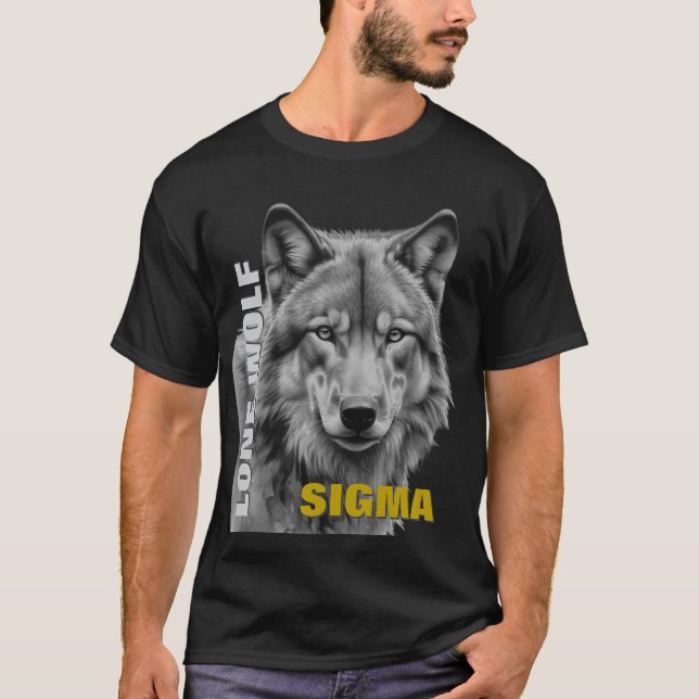 T-shirt Loup solitaire masculin de Sigma (Devant)