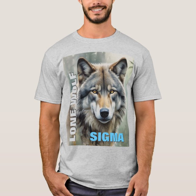 T-shirt Loup solitaire masculin de Sigma (Devant)