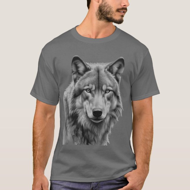 T-shirt Loup solitaire masculin de Sigma (Devant)