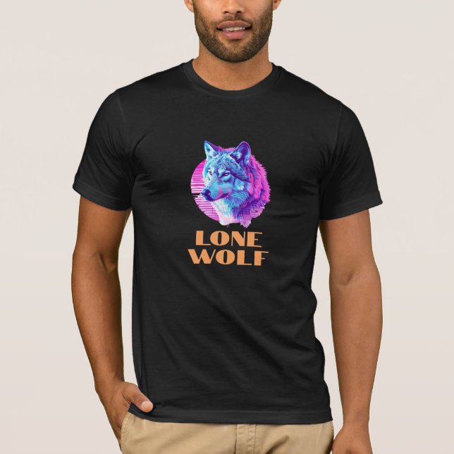 T-shirt "Loup solitaire" ou votre message, Art Wolf dynami (Devant)