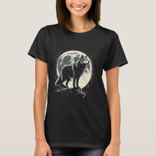 T-shirt Loup solitaire Pleine lune Wilderness Nature Night