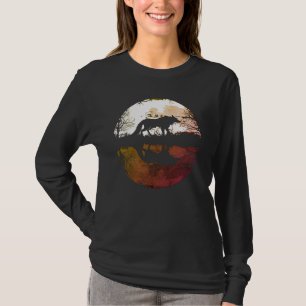 T-shirt Loup solitaire sous la pleine lune