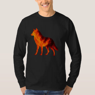 T-shirt Loup solitaire survit aux flammes Silhouette Art V