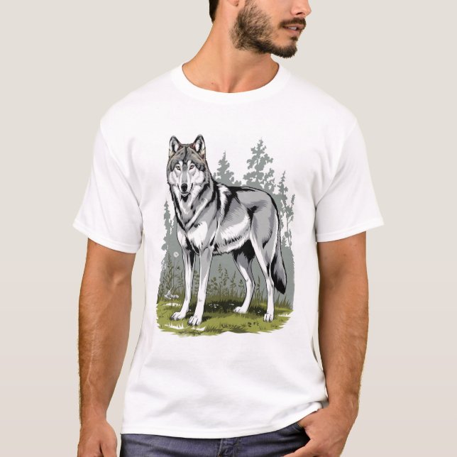 T-shirt loup stylisé (Devant)