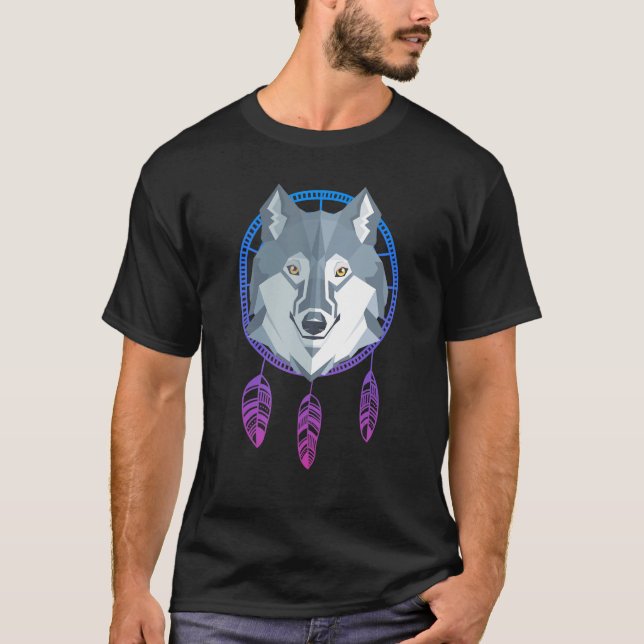 T-shirt Loup-tête animal (Devant)