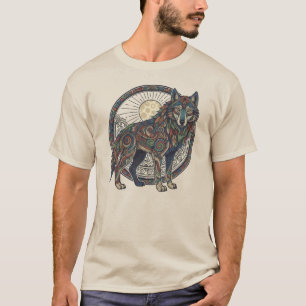 T-shirt Loup Tribal