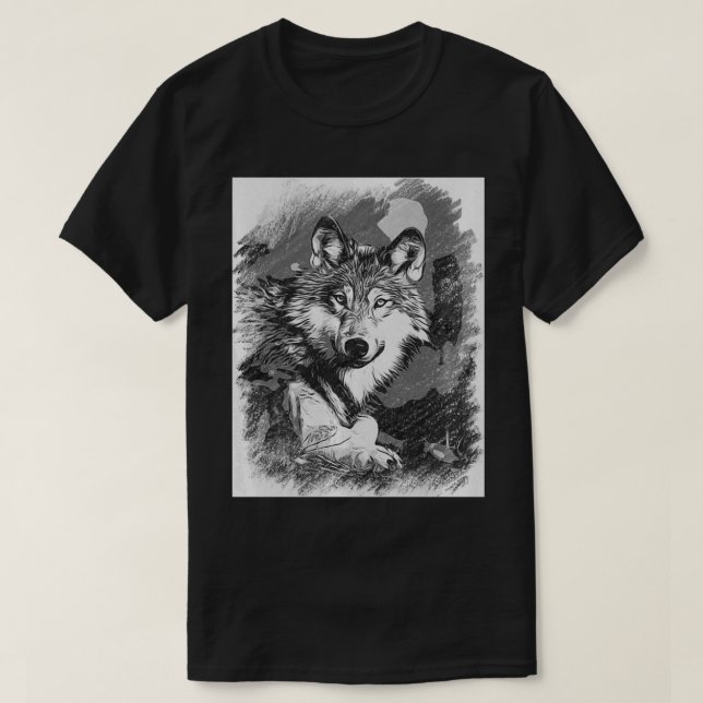 T-shirt Loup vintage (Design devant)